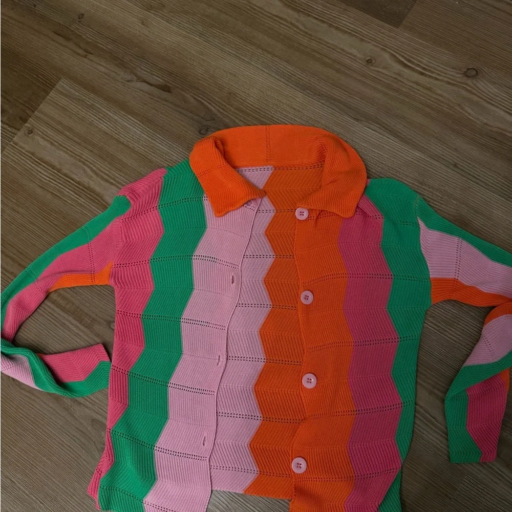 Multicolor Striped Cardigan - Picture 3 of 5